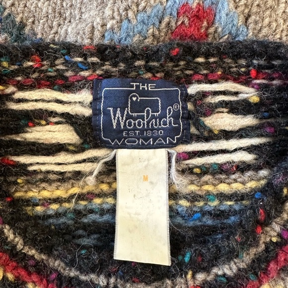 Vintage 90s Woolrich for Woman Fair Isle Chunky Wool Multicolor Sweater Medium - Picture 8 of 8